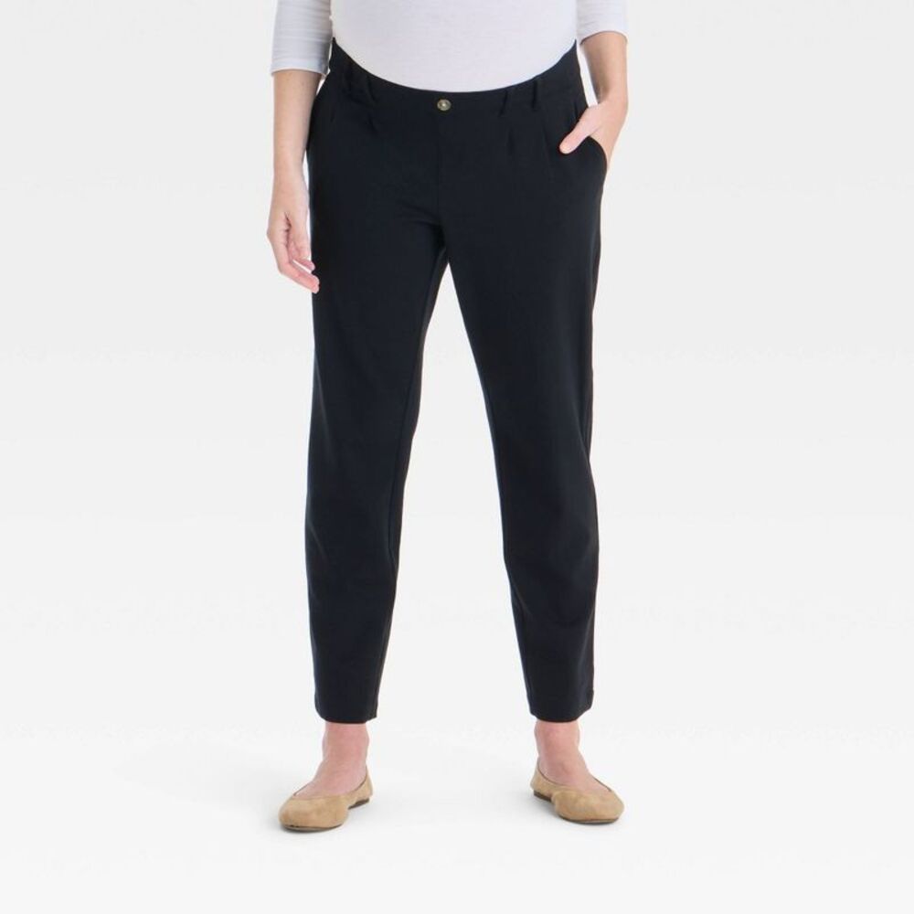 Tapered Ponte Maternity Trousers - Isabel Maternity by Ingrid & Isabel Black L